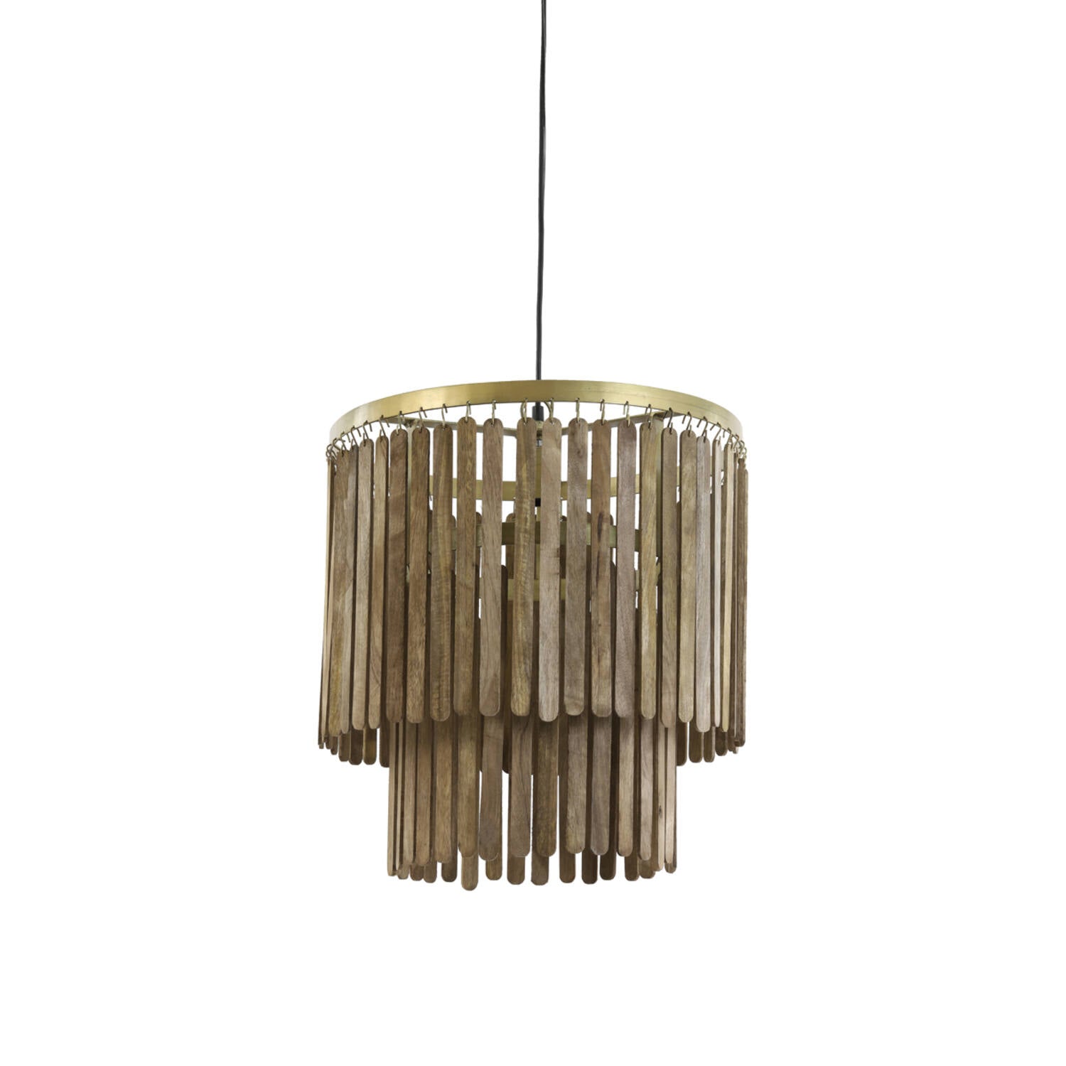 Small Modern Dark Wooden Chandelier Style Hanging Lamp - 2950464 - Uneeka